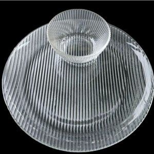 Vintage Anchor Hocking Entertainers Ribbed Glass Relish Chip And Dip Set 2‎ pcs